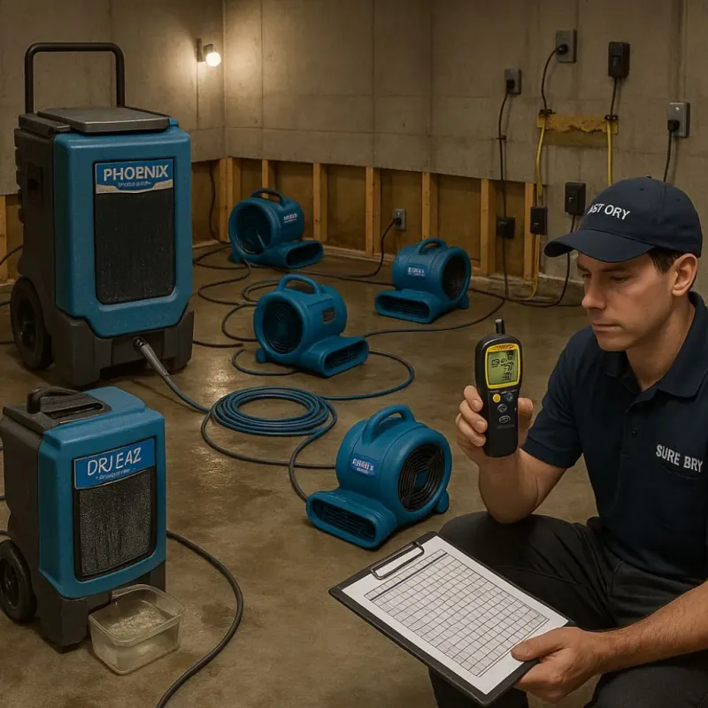 Structural Drying and Dehumidification process in Idyllwild, CA
